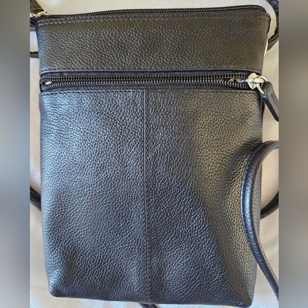 Lli Black Genuine Leather Crossbody Purse